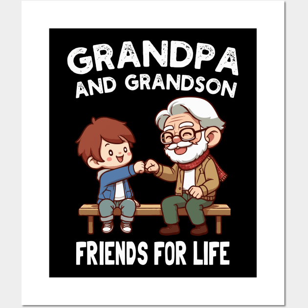 Grandpa And Grandson Friends For Life Wall Art by MoDesigns22 